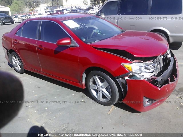 4T1BF1FKXCU548487 - 2012 TOYOTA CAMRY SE/LE/XLE RED photo 1