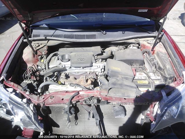 4T1BF1FKXCU548487 - 2012 TOYOTA CAMRY SE/LE/XLE RED photo 10