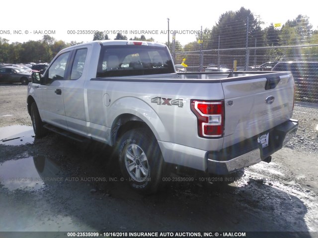1FTEX1EP1JKC76027 - 2018 FORD F150 SUPER CAB SILVER photo 3