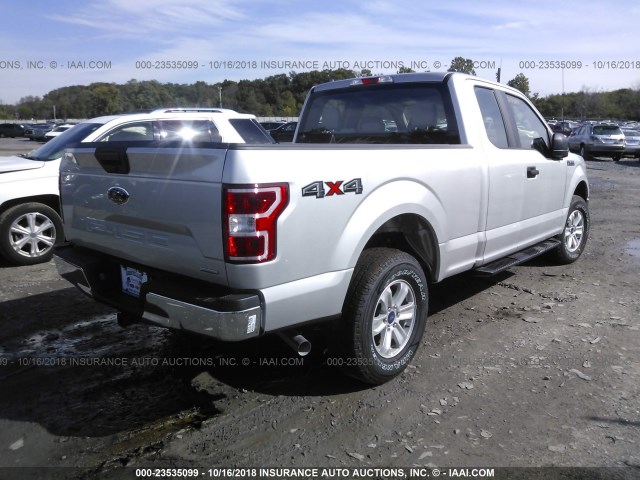 1FTEX1EP1JKC76027 - 2018 FORD F150 SUPER CAB SILVER photo 4