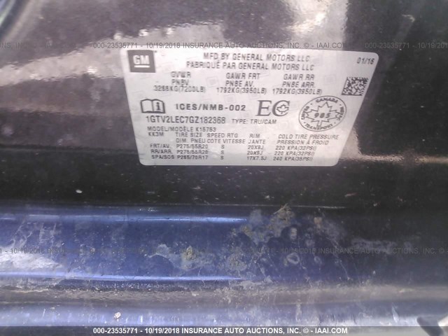 1GTV2LEC7GZ182368 - 2016 GMC SIERRA K1500 BLACK photo 9