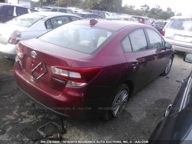 4S3GKAB64J3624271 - 2018 SUBARU IMPREZA PREMIUM RED photo 4