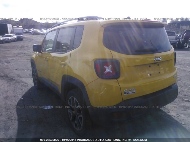 ZACCJBBT5GPD00103 - 2016 JEEP RENEGADE LATITUDE YELLOW photo 3