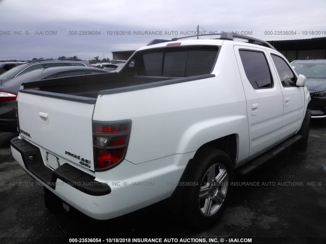 5FPYK1F56BB453671 - 2011 HONDA RIDGELINE RTL WHITE photo 4