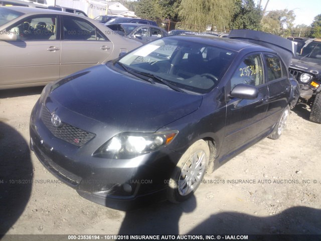 1NXBU40E09Z011193 - 2009 TOYOTA COROLLA S/LE/XLE GRAY photo 2