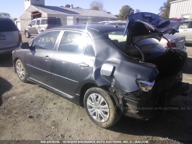 1NXBU40E09Z011193 - 2009 TOYOTA COROLLA S/LE/XLE GRAY photo 3