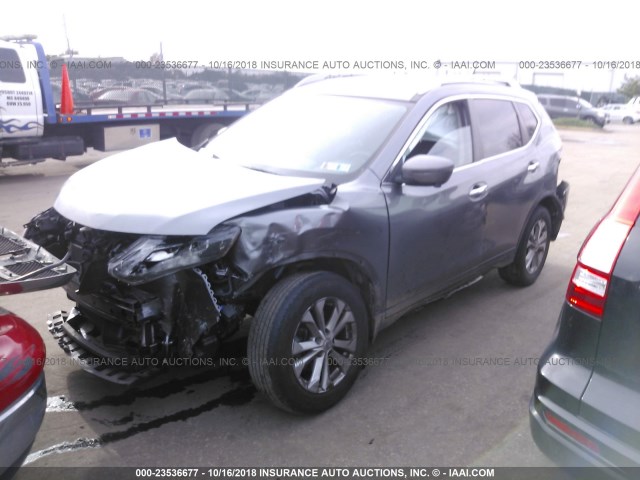 KNMAT2MV4GP600907 - 2016 NISSAN ROGUE S/SL/SV GRAY photo 2