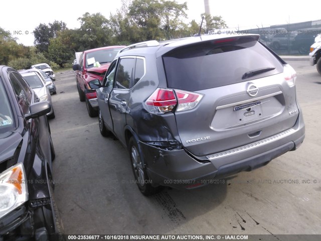 KNMAT2MV4GP600907 - 2016 NISSAN ROGUE S/SL/SV GRAY photo 3