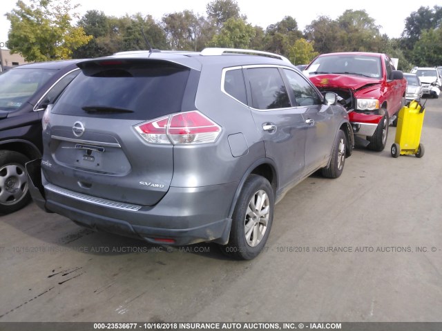 KNMAT2MV4GP600907 - 2016 NISSAN ROGUE S/SL/SV GRAY photo 4