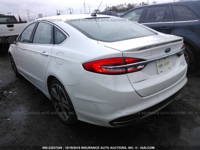 3FA6P0D95HR100742 - 2017 FORD FUSION TITANIUM WHITE photo 3