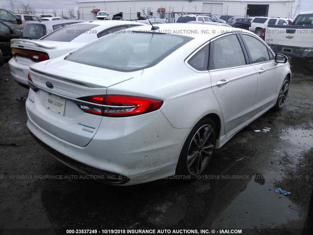 3FA6P0D95HR100742 - 2017 FORD FUSION TITANIUM WHITE photo 4