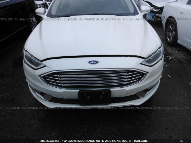 3FA6P0D95HR100742 - 2017 FORD FUSION TITANIUM WHITE photo 6