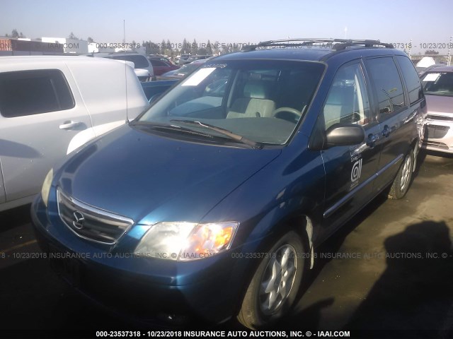 JM3LW28Y510196575 - 2001 MAZDA MPV WAGON BLUE photo 2