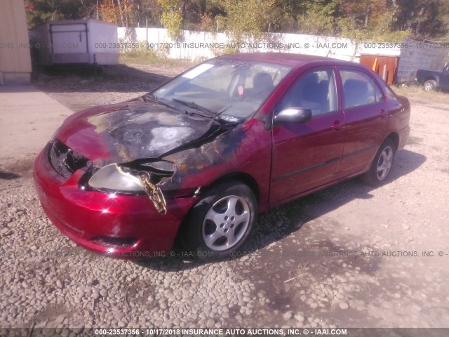 2T1BR32E18C917555 - 2008 TOYOTA COROLLA CE/LE/S RED photo 2