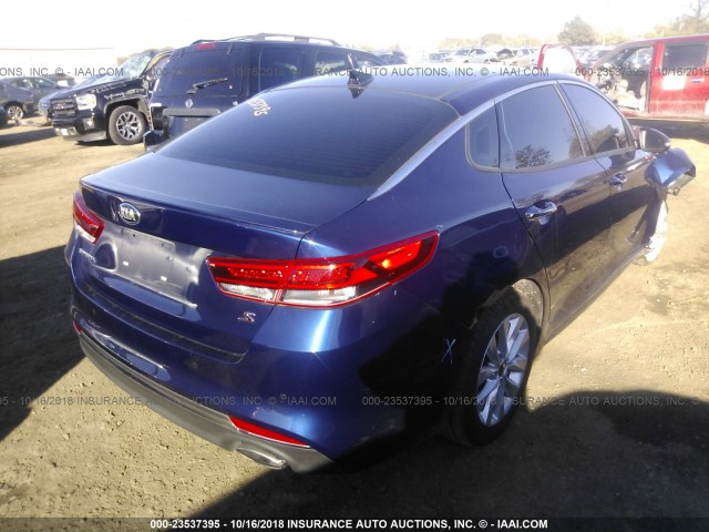 5XXGT4L34JG194115 - 2018 KIA OPTIMA LX/S BLUE photo 4