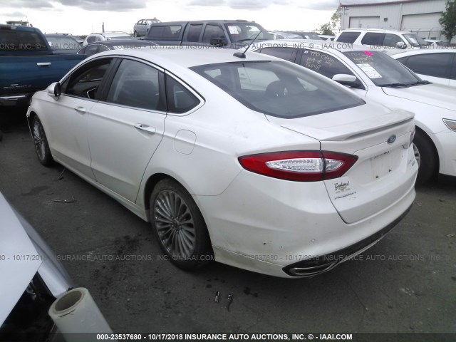 3FA6P0D95FR285534 - 2015 FORD FUSION TITANIUM WHITE photo 3