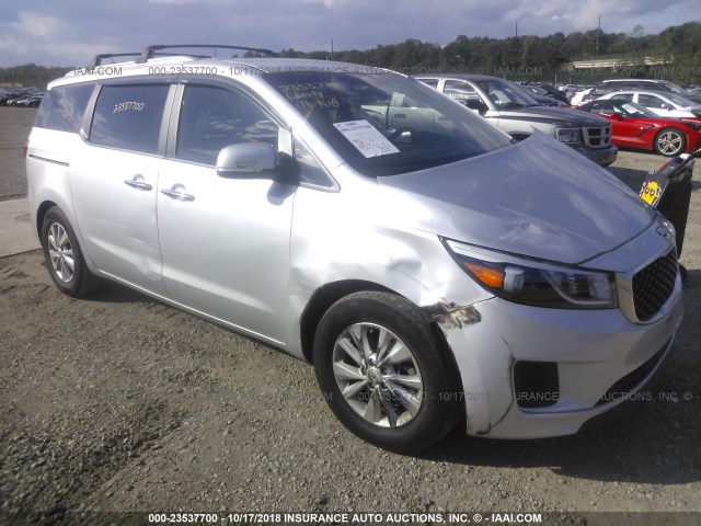 KNDMB5C10G6155894 - 2016 KIA SEDONA LX SILVER photo 1