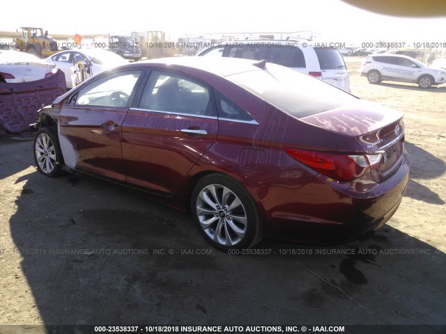 5NPEC4ABXBH216013 - 2011 HYUNDAI SONATA SE/LIMITED RED photo 3