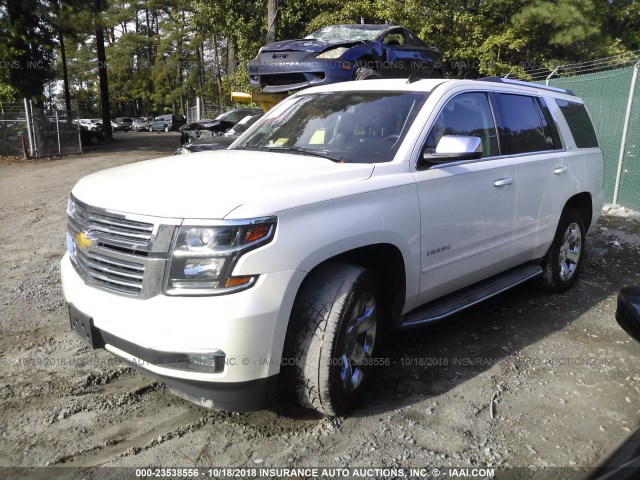 1GNSKCKC0FR305747 - 2015 CHEVROLET TAHOE K1500 LTZ WHITE photo 2