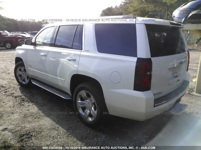 1GNSKCKC0FR305747 - 2015 CHEVROLET TAHOE K1500 LTZ WHITE photo 3