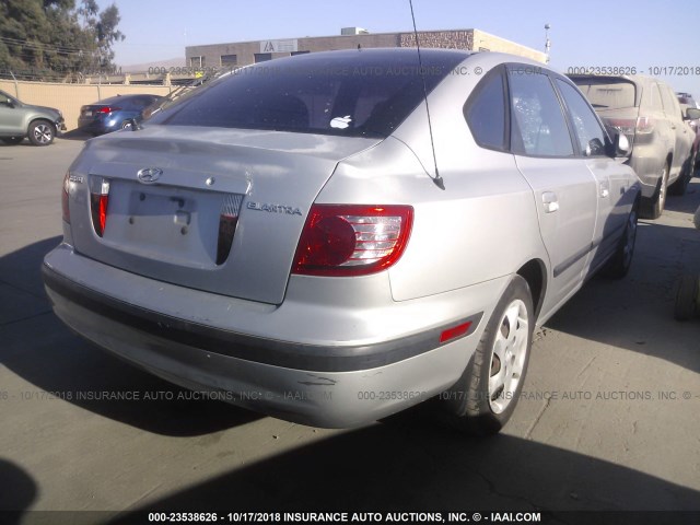 KMHDN56DX5U144290 - 2005 HYUNDAI ELANTRA GLS/GT SILVER photo 4