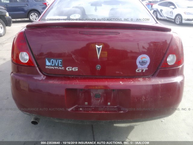 1G2ZH58N874205005 - 2007 PONTIAC G6 GT RED photo 6