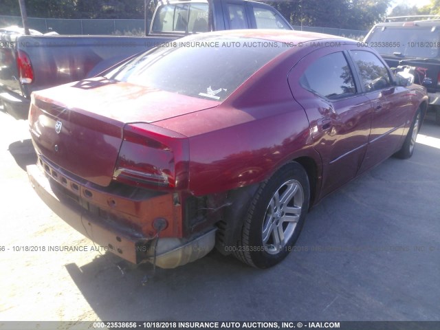 2B3KA43G36H245600 - 2006 DODGE CHARGER SE/SXT BURGUNDY photo 4