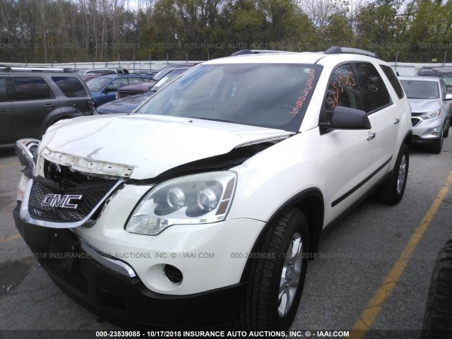 1GKLRKED3AJ184778 - 2010 GMC ACADIA SL WHITE photo 2