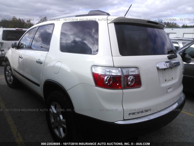 1GKLRKED3AJ184778 - 2010 GMC ACADIA SL WHITE photo 3