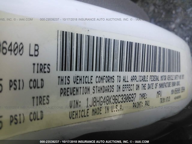 1J8HG48K96C330697 - 2006 JEEP COMMANDER Ağ foto 9