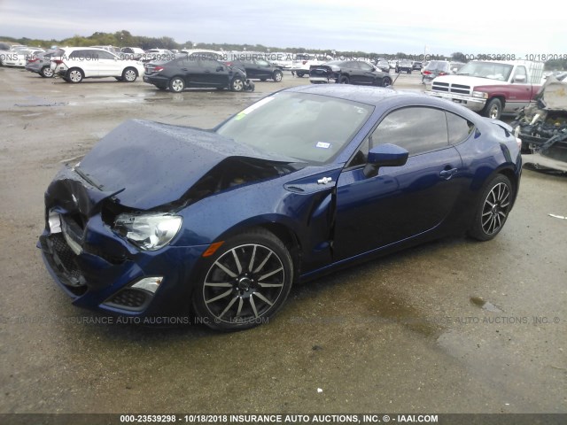 JF1ZNAA1XE8705988 - 2014 TOYOTA SCION FR-S BLUE photo 2