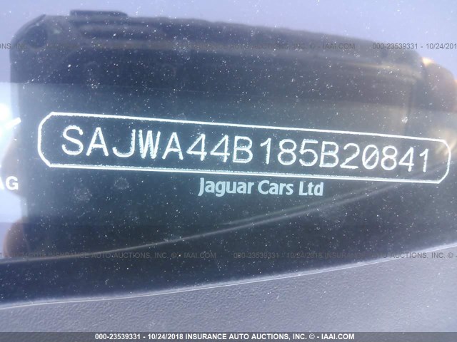 SAJWA44B185B20841 - 2008 JAGUAR XK GRAY photo 9