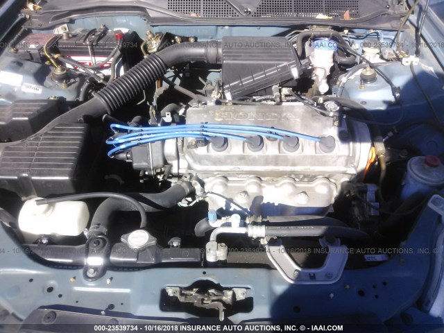 2HGEJ6526VH515198 - 1997 HONDA CIVIC DX BLUE photo 10