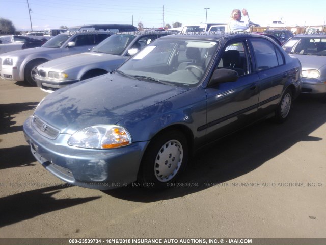 2HGEJ6526VH515198 - 1997 HONDA CIVIC DX BLUE photo 2