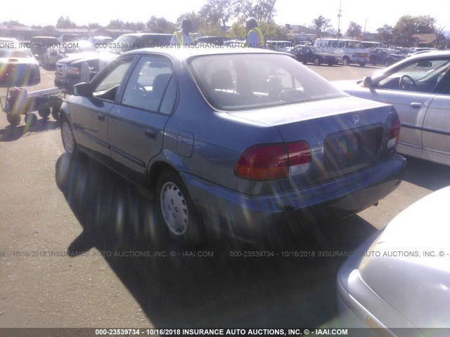 2HGEJ6526VH515198 - 1997 HONDA CIVIC DX BLUE photo 3