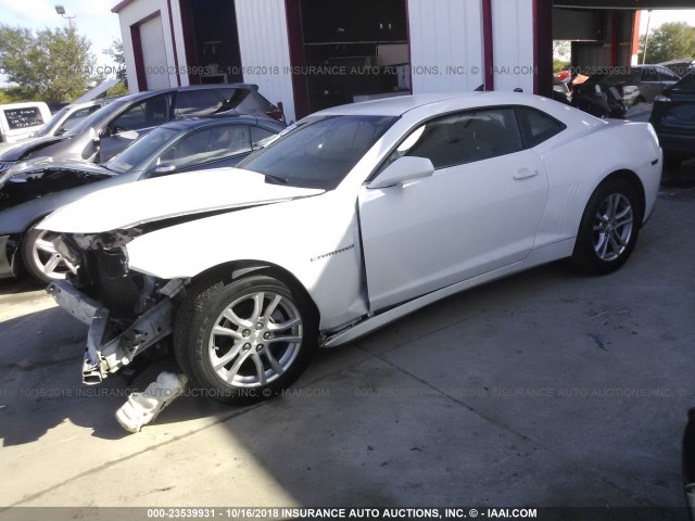 2G1FA1E39E9310119 - 2014 CHEVROLET CAMARO LS WHITE photo 2