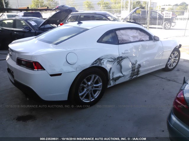 2G1FA1E39E9310119 - 2014 CHEVROLET CAMARO LS WHITE photo 4