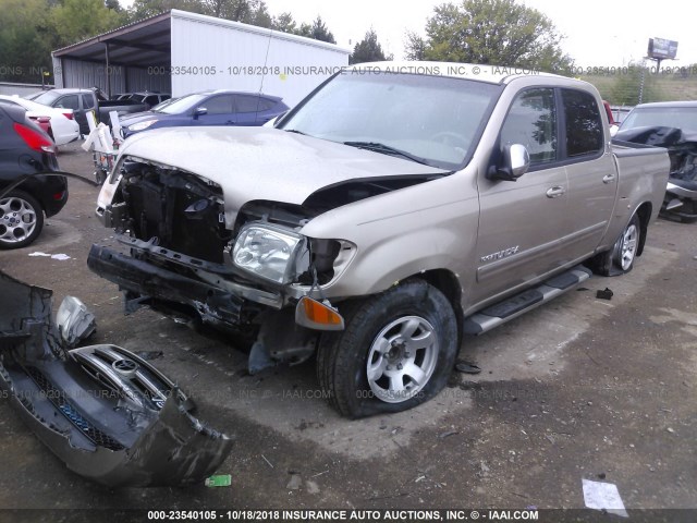 5TBET34195S492672 - 2005 TOYOTA TUNDRA DOUBLE CAB SR5 GOLD photo 2