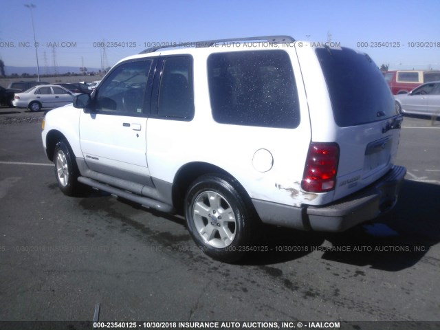 1FMCU70E91UA56188 - 2001 FORD EXPLORER SPORT WHITE photo 3