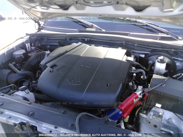 3TMJU4GN6FM190863 - 2015 TOYOTA TACOMA DOUBLE CAB PRERUNNER SILVER photo 10