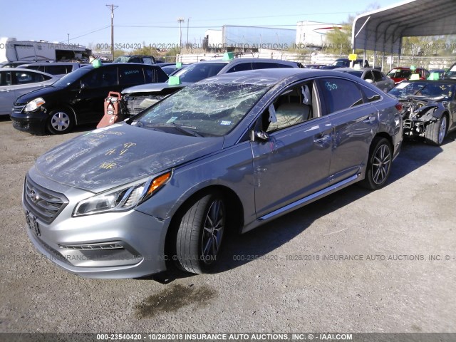 5NPE34AB7FH095933 - 2015 HYUNDAI SONATA SPORT/LIMITED GRAY photo 2