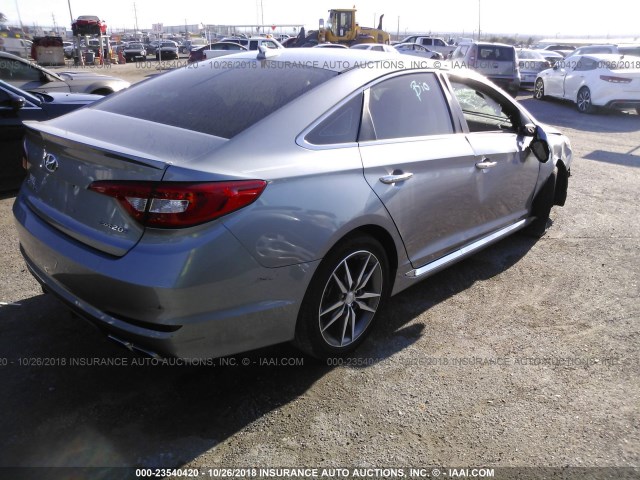 5NPE34AB7FH095933 - 2015 HYUNDAI SONATA SPORT/LIMITED GRAY photo 4