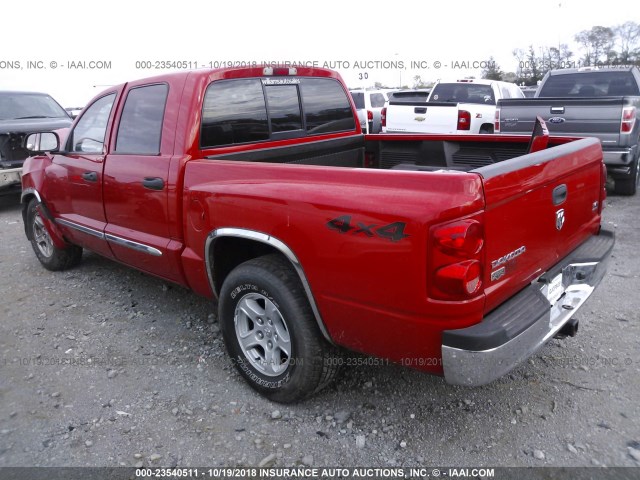 1D7HW58N25S227609 - 2005 DODGE DAKOTA QUAD LARAMIE RED photo 3