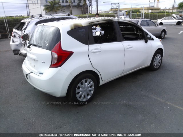 3N1CE2CP1FL414874 - 2015 NISSAN VERSA NOTE S/S PLUS/SV/SL/SR WHITE photo 4