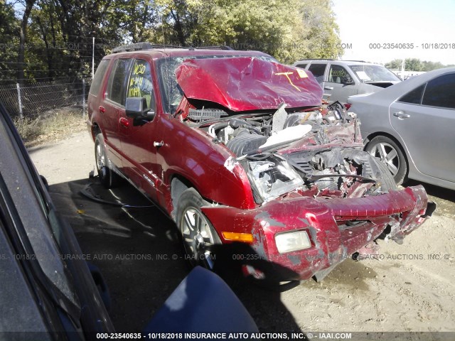 4M2EU38E38UJ11541 - 2008 MERCURY MOUNTAINEER PREMIER RED photo 1