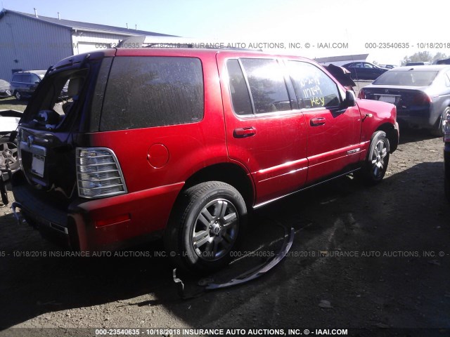 4M2EU38E38UJ11541 - 2008 MERCURY MOUNTAINEER PREMIER RED photo 4