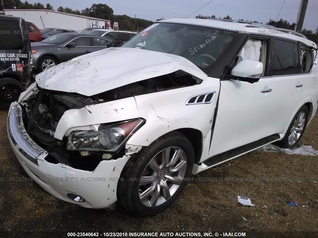 JN8AZ2NF3E9551257 - 2014 INFINITI QX80 WHITE photo 2