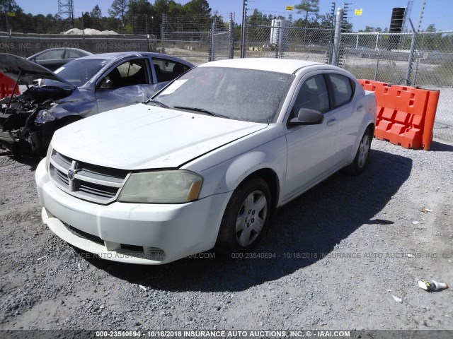 1B3LC46K18N586440 - 2008 DODGE AVENGER WHITE photo 2