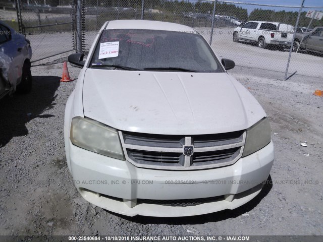 1B3LC46K18N586440 - 2008 DODGE AVENGER WHITE photo 6