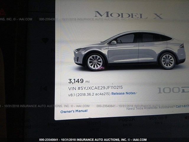 5YJXCAE29JF110215 - 2018 TESLA MODEL X SILVER photo 7